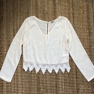 Urban Outfitters cropped sheer blouse